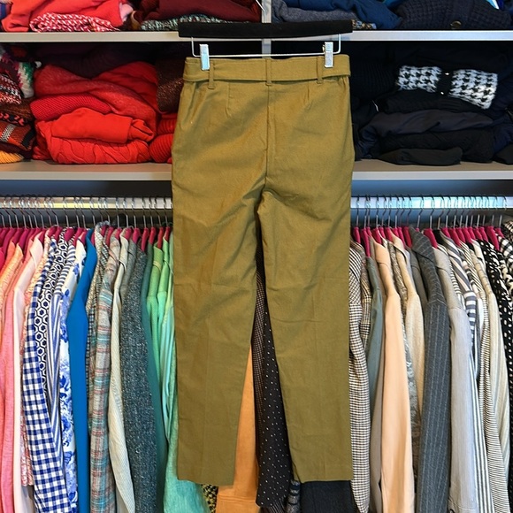 Jules & Leopold olive elastic waistband front tie pants size S - Picture 3 of 3